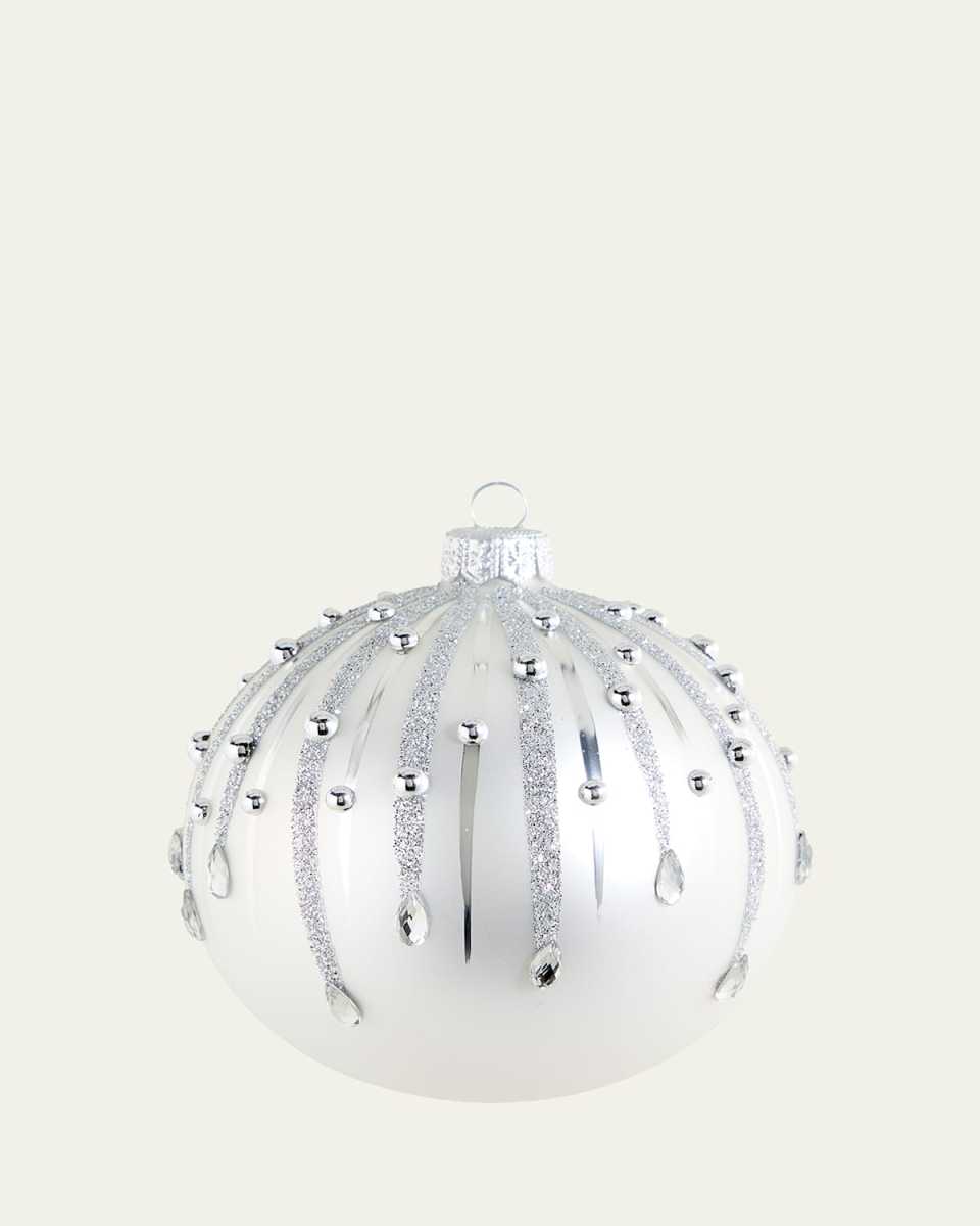 Silver Rain Ball Ornament